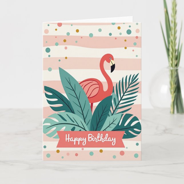 Tropical Bird Birthday Card (Front)