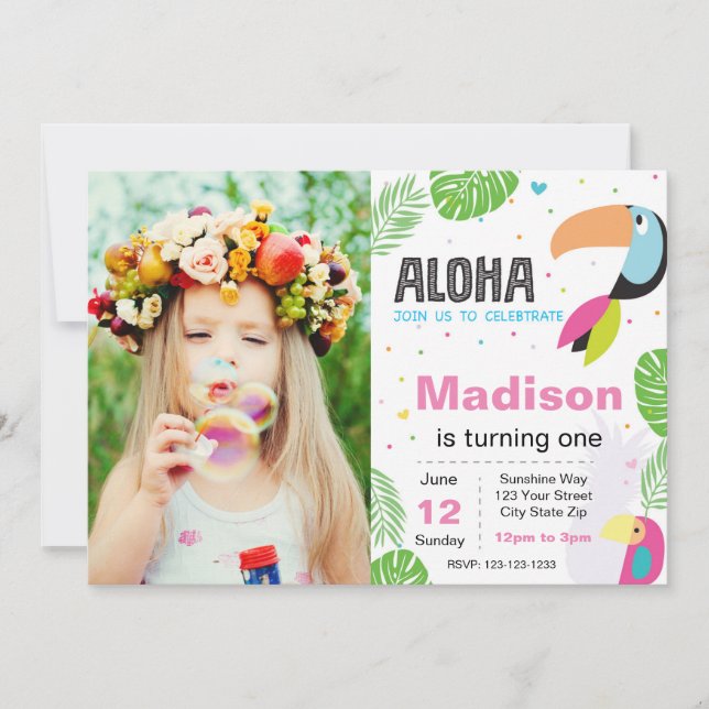 Tropical Bird Birthday Invitation (Front)