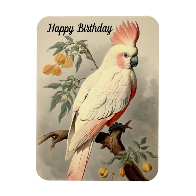 Tropical Bird Birthday Photo Magnet (Vertical)