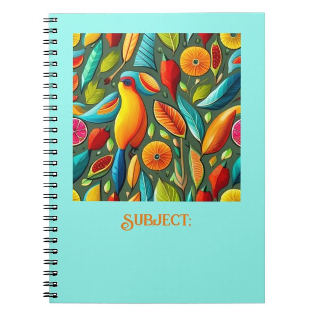 tropical  bird bright  notebook (Front)