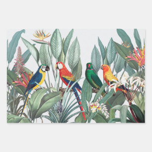 TROPICAL BIRD LANDSCAPE Wrapping Paper Sheet Set