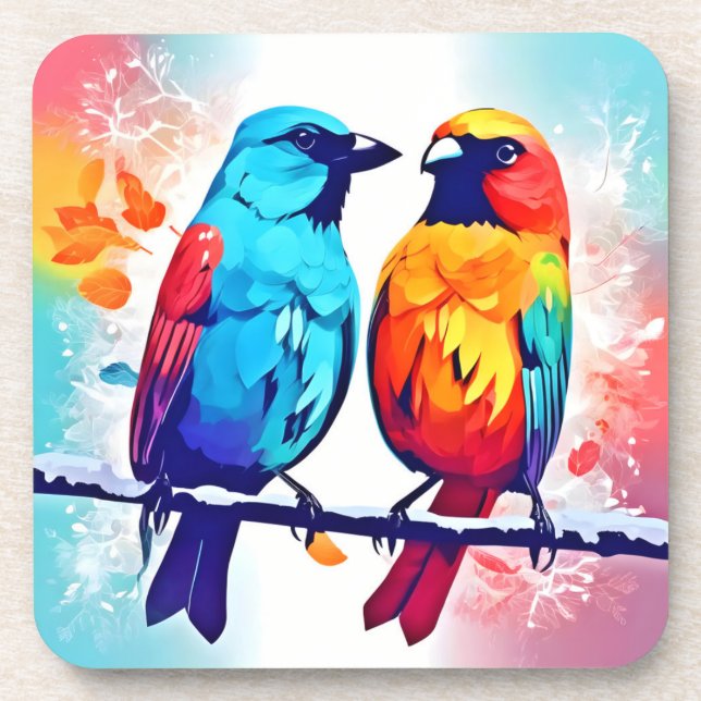 Tropical Bird Lovers Beverage Coaster (Front)