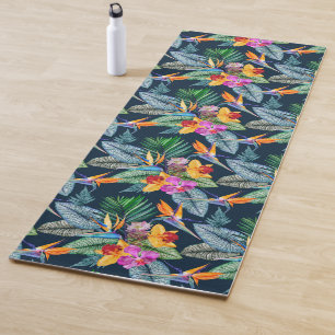 Tropical Bird Of Paradise And Orchid Yoga Mat