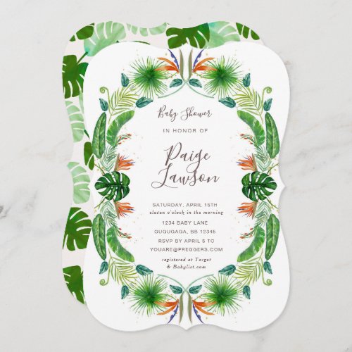 Tropical Bird of Paradise Baby Shower invitation