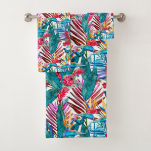 Tropical Bird Of Paradise Bath Towel Set