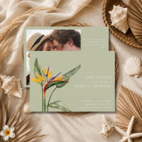 Tropical Bird of Paradise Beach Wedding Photo