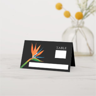 Tropical Bird of Paradise Botanical Wedding Place Card