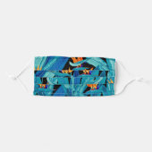 Tropical Bird of Paradise Floral Pattern Adult Cloth Face Mask (Front, Folded)