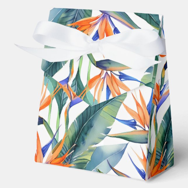 Tropical Bird of Paradise pattern Favor Boxes (Front)