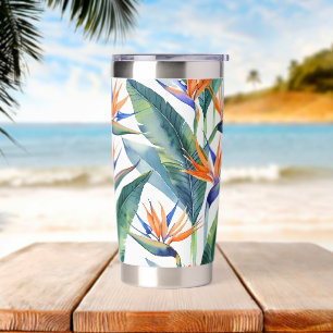 Tropical Bird of Paradise pattern Insulated Tumbler