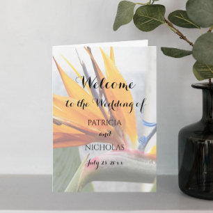 Tropical Bird of Paradise Plant Bloom Wedding Program