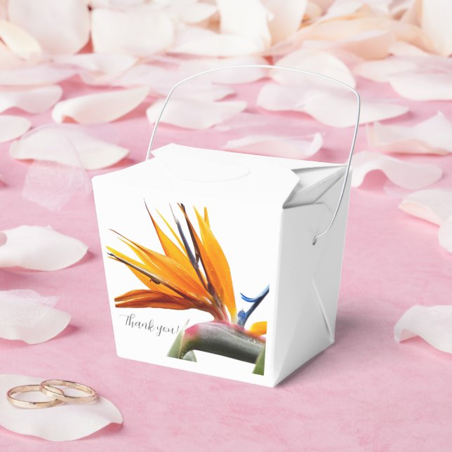 Tropical Bird of Paradise Plant Floral Wedding Favor Boxes (Wedding)