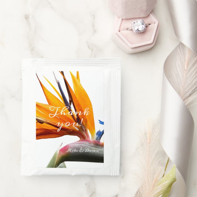 Tropical Bird of Paradise Plant Floral Wedding Tea Bag Drink Mix (Wedding)