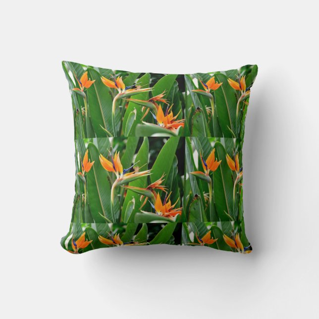 TROPICAL BIRD OF PARADISE THROW PILLOW (Front)
