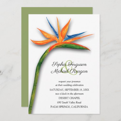 Tropical Bird of Paradise Wedding Invitations
