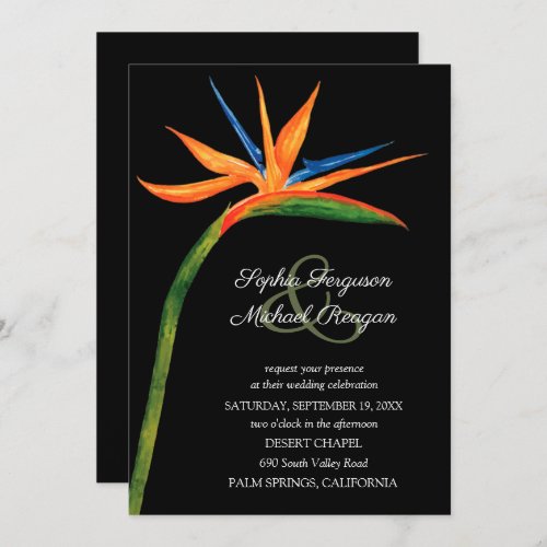 Tropical Bird of Paradise Wedding Invitations