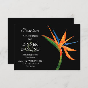 Tropical Bird of Paradise Wedding Reception Cards