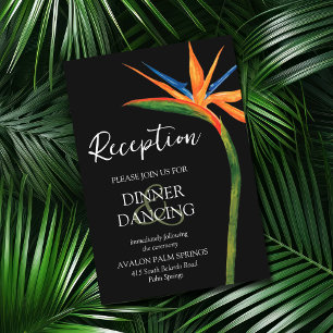 Tropical Bird of Paradise Wedding Reception Cards