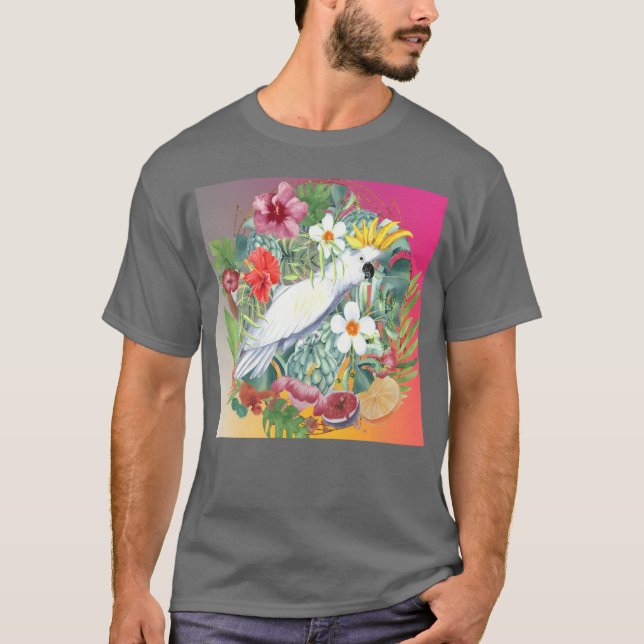 Tropical Bird retro T-Shirt (Front)