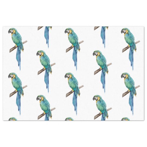 Tropical Bird Series  Blue Macaw design 2 Tissue Paper