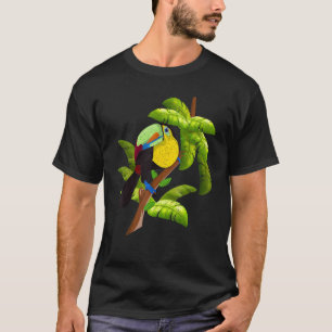 Tropical Bird Summer Zoo Animal  Exotic Leaves Tou T-Shirt