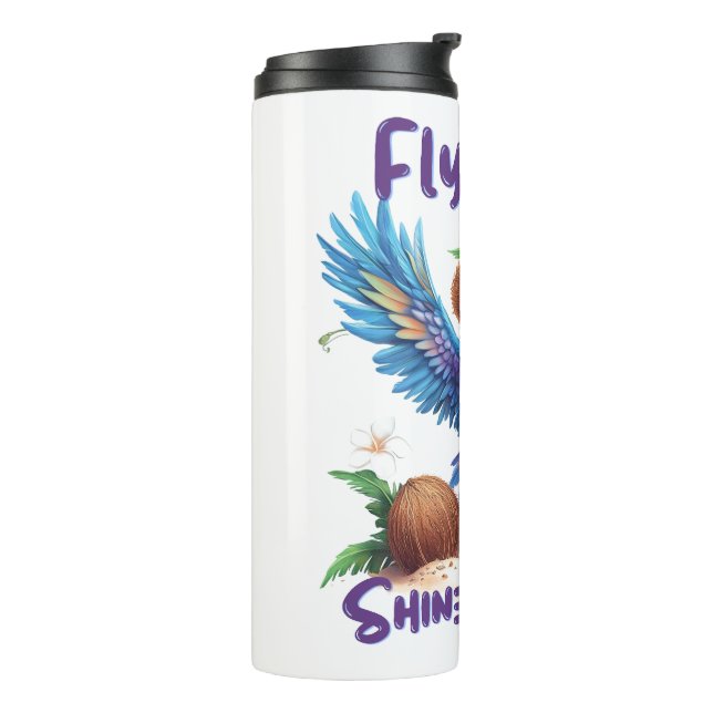 Tropical Bird Thermal Tumbler (Rotated Left)