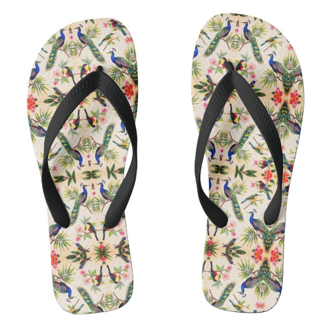 Tropical Bird Watercolor Art Slippers  (Footbed)