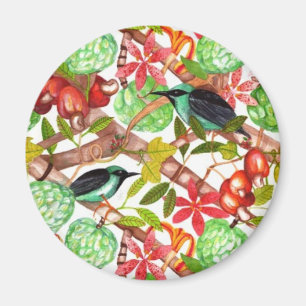 Tropical birds and Fruits Magnet