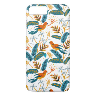 Tropical birds and lush leaves pattern iPhone 8 plus/7 plus case