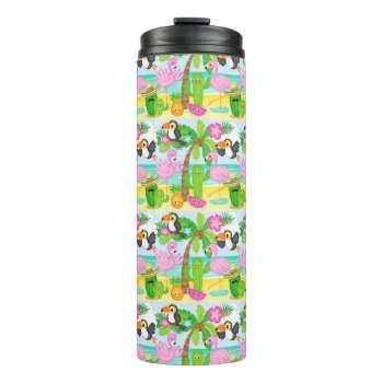 Tropical Birds And Plants Thermal Tumbler by JLBIMAGES at Zazzle