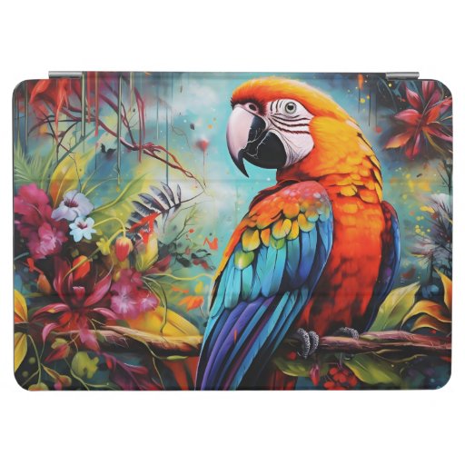 Tropical birds, Ara’s sitting on a branch  iPad Air Cover