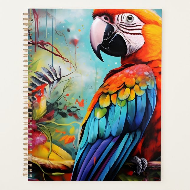 Tropical birds, Ara’s sitting on a branch  Planner (Front)