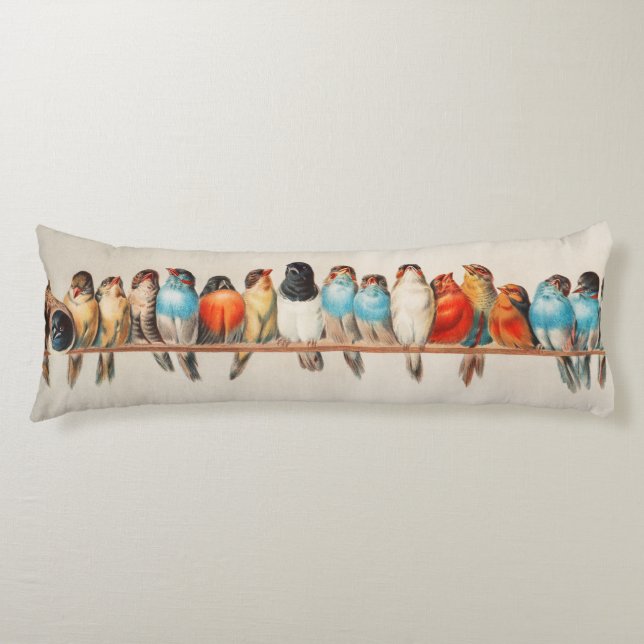 Tropical Birds Body Pillow (Front)