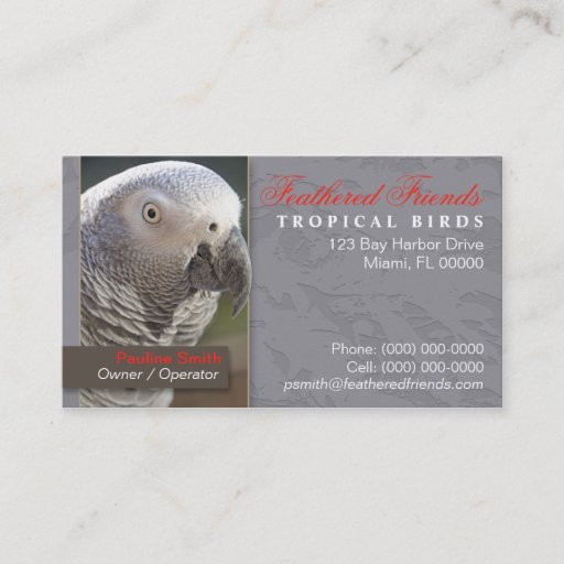 Customizable Tropical Birds Business Card
