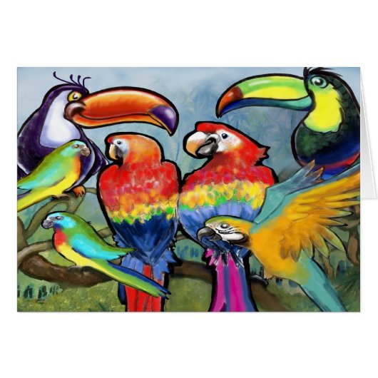 Tropical Birds Cards (Front Horizontal)
