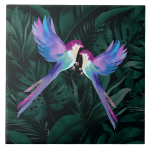 Tropical Birds Ceramic Tile