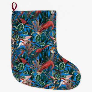 Tropical birds Christmas Stocking