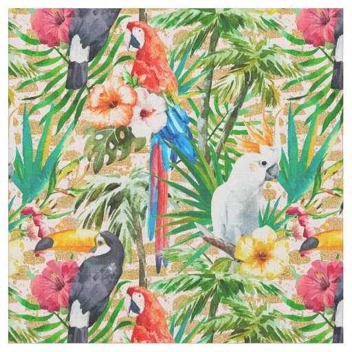 Tropical Birds Fabric