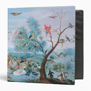 Tropical birds in a landscape 3 ring binder