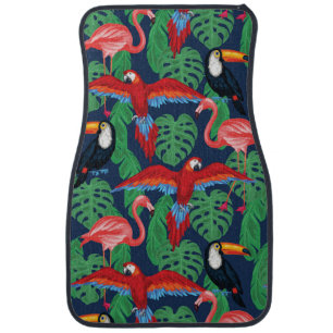 Tropical Birds In Bright Colors Car Mat