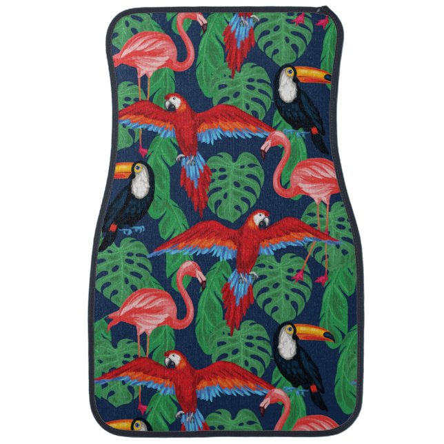 Tropical Birds In Bright Colors Car Mat (Front)