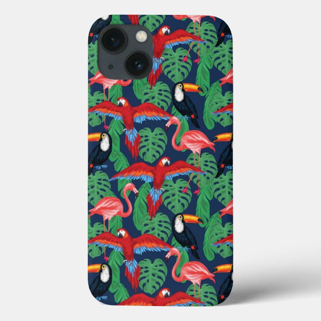 Tropical Birds In Bright Colors Case-Mate iPhone Case (Back)