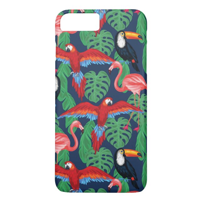 Tropical Birds In Bright Colors Case-Mate iPhone Case (Back)