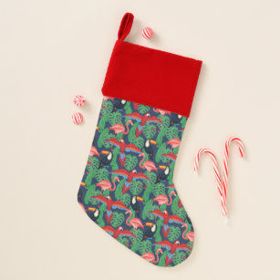 Bright Colors Christmas Stockings Zazzle Tropical Birds In Bright Colors Christmas Stocking