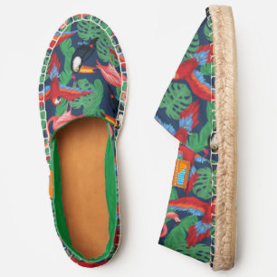 Tropical Birds In Bright Colors Espadrilles