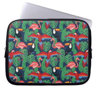 Tropical Birds In Bright Colors Laptop Sleeve