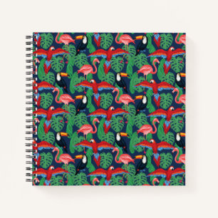 Tropical Birds In Bright Colors Notebook