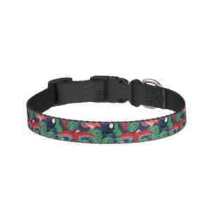 Tropical Birds In Bright Colors Pet Collar