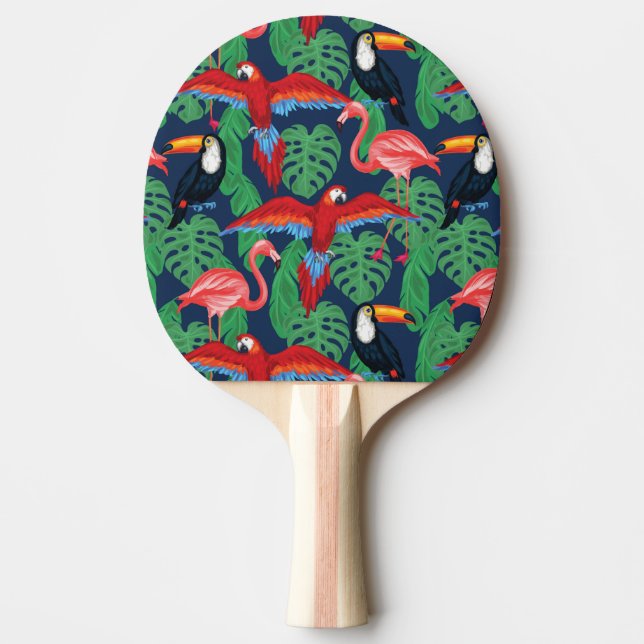Tropical Birds In Bright Colors Ping Pong Paddle (Front)