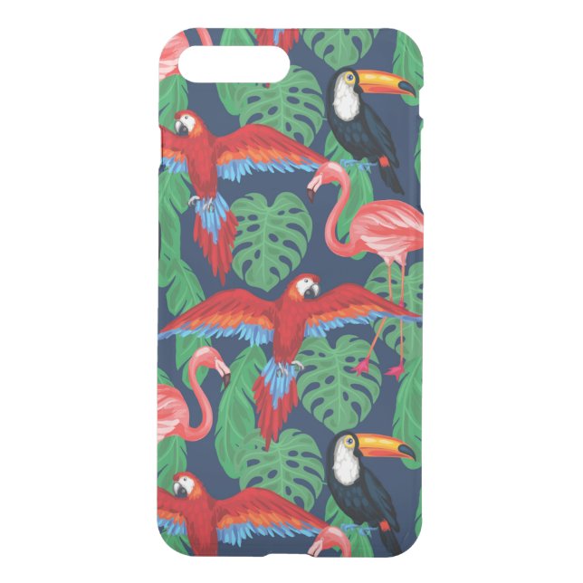 Tropical Birds In Bright Colors Uncommon iPhone Case (Back)